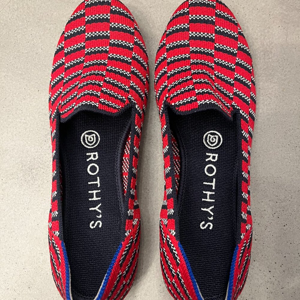 Rothy's Loafers Cherry Red Mosaic Flats Size 6.5